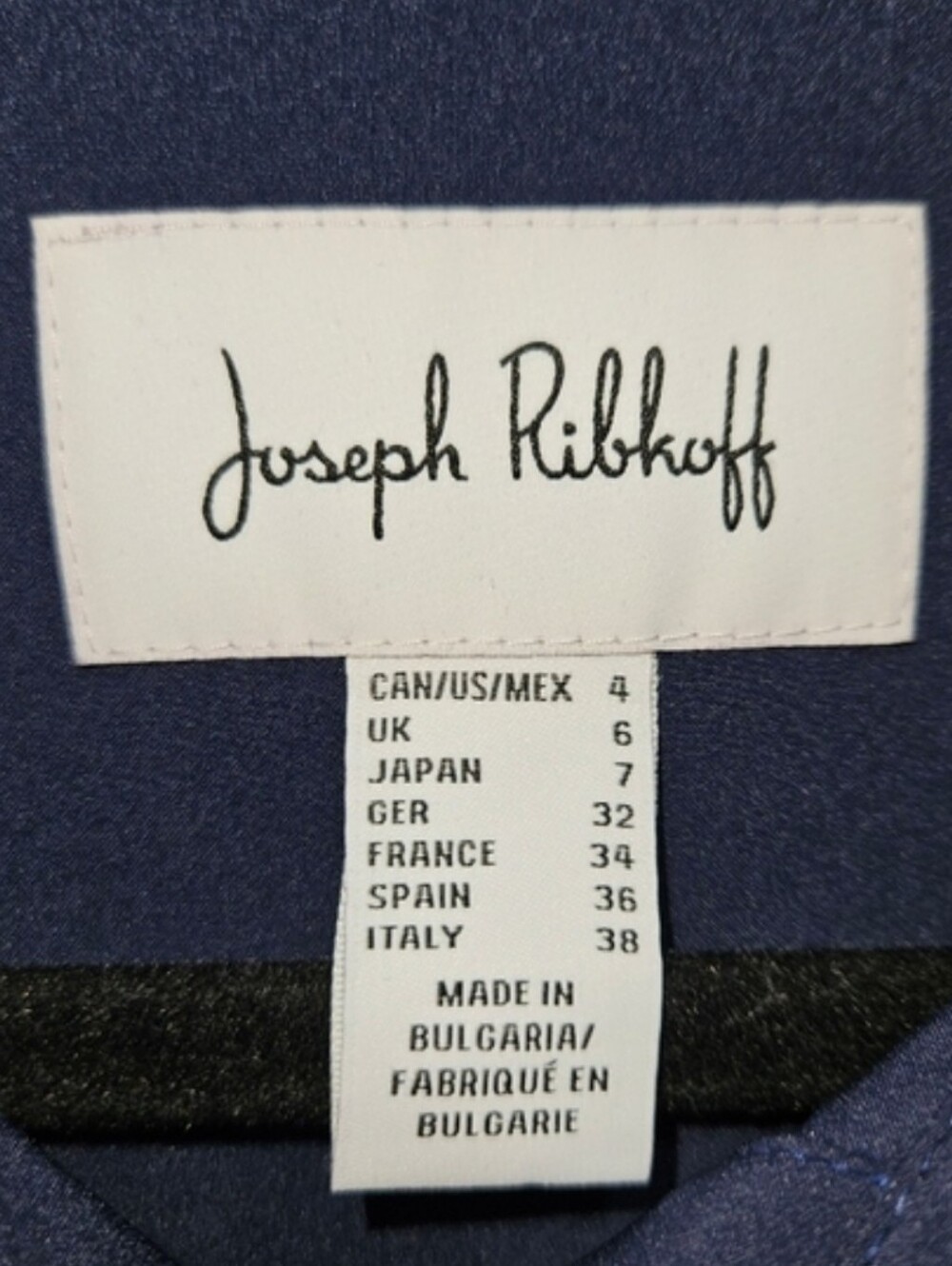 Joseph Ribkoff Tunic Blouse Midnight Blue Tie Front Womens Size 4 Top Short - Picture 10 of 11